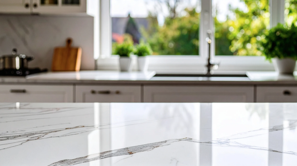 stone countertop kitchen closeup
